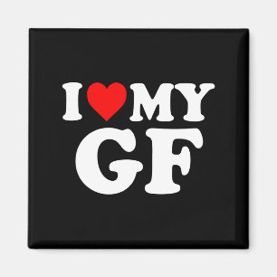 I Love My Gf Girlfriend Red Heart Valentines Day G Magnet