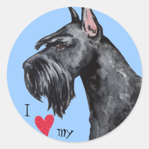 I Love my Giant Schnauzer Classic Round Sticker