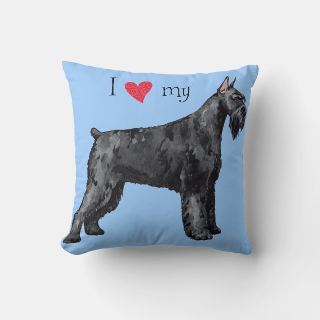 I Love my Giant Schnauzer Cushion (Front)