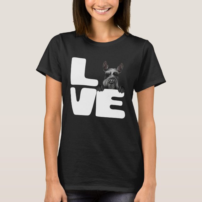 I Love My Giant Schnauzer Dog T-Shirt (Front)