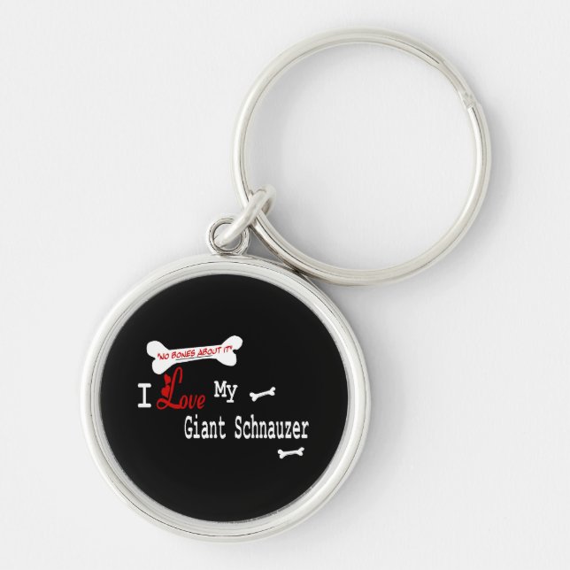 I Love My GIANT SCHNAUZER Key Ring (Front)