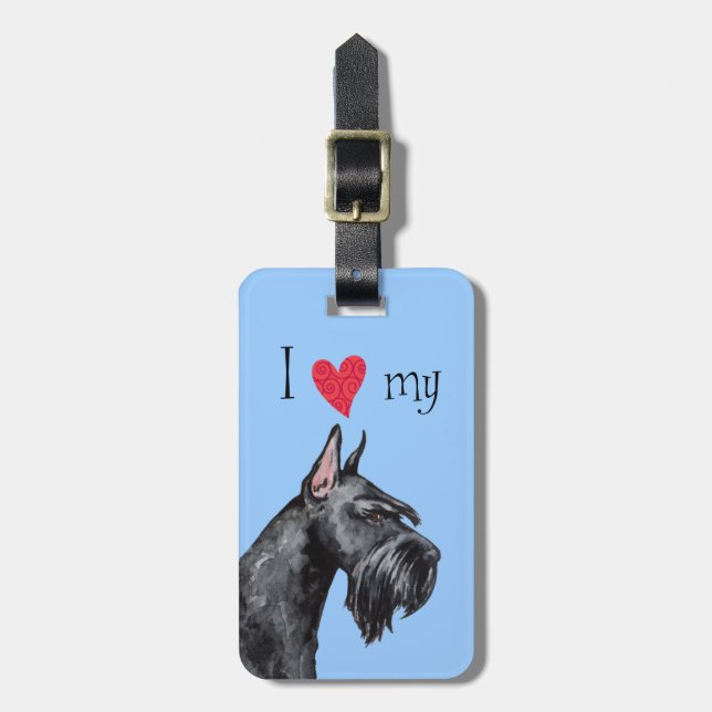 I Love my Giant Schnauzer Luggage Tag (Front Vertical)