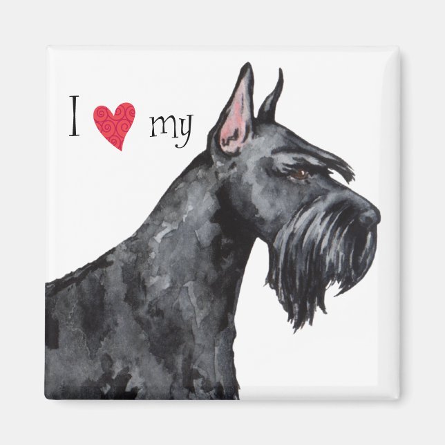 I Love my Giant Schnauzer Magnet (Front)