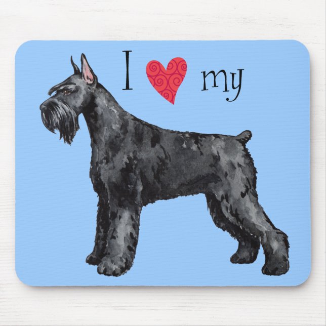 I Love my Giant Schnauzer Mouse Mat (Front)
