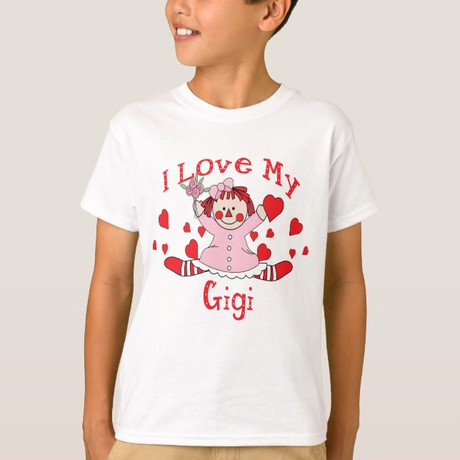 I love My Gigi Rag Doll & Hearts T-Shirt (Front)
