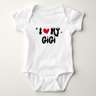 I Love My GiGi Retro Stars Customisable Newborn Baby Bodysuit