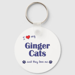 I Love My Ginger Cats (Multiple Cats) Key Ring