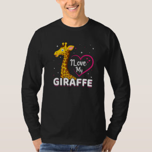 I Love My Giraffe Funny Giraffe Lover T-Shirt