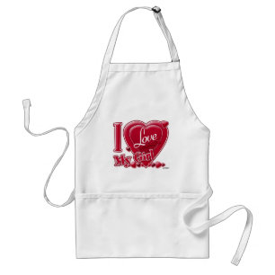 I Love My Girl red - heart Standard Apron