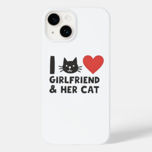 I Love My Girlfriend and Her Cat" Cat Head iPhone Case-Mate iPhone 14 Case