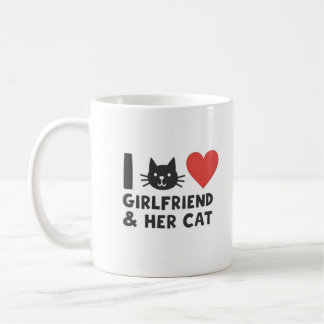 I Love My Girlfriend and Her Cat" Cat Head Mug Des
