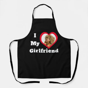 I Love My Girlfriend Bae Personalised Custom Photo Apron