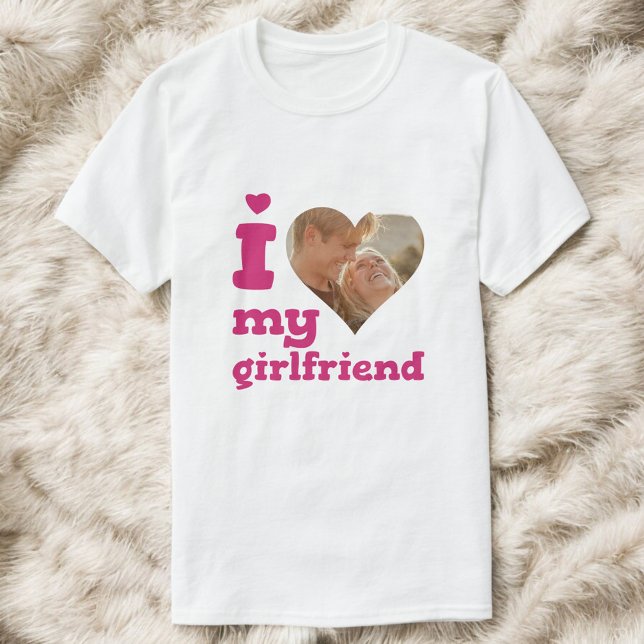 I Love My Girlfriend Bold Photo T-Shirt (Creator Uploaded)