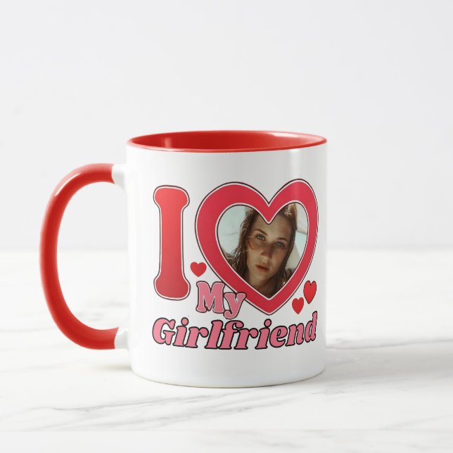 I Love My Girlfriend Boyfriend Wife Husband Photo Mug (Left)