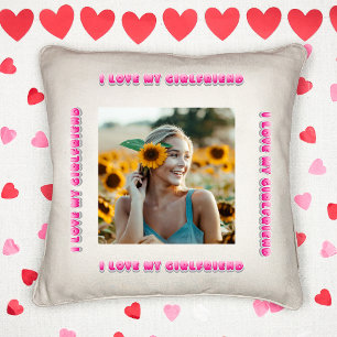 I Love My Girlfriend Bubble Valentines Day Gift Cushion