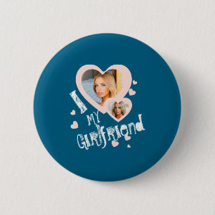 I Love My Girlfriend Chalkboard Doodles Black Cute 6 Cm Round Badge