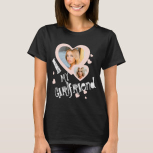 I Love My Girlfriend Chalkboard Doodles Black Cute T-Shirt