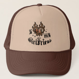 I Love My Girlfriend - Cheetah - DingusDesign Trucker Hat