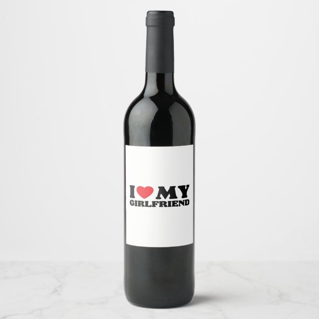 I Love My Girlfriend Classic Wine Label (Front)