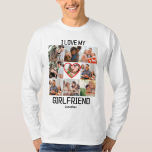 I love My Girlfriend Custom 9 Photo Collage T-Shirt