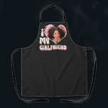 I Love My Girlfriend Custom Black Apron<br><div class="desc">Cute retro font that says " I Love My GIRLFRIEND"  - upload a photo for inside the heart (best to crop before upload). Retro colours can be changed in "Edit using Design Tool" section. Comes in white. ©Marisu Valencia</div>