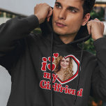 I Love My Girlfriend Custom Black Hoodie<br><div class="desc">I Love My Girlfriend - upload a photo for inside the heart</div>