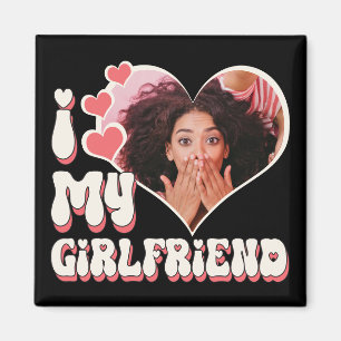 I Love My Girlfriend Custom Black  Magnet