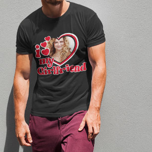 I Love My Girlfriend Custom Black T-Shirt