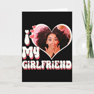 I Love My Girlfriend Custom Black T Shirt Card