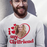 I Love My Girlfriend Custom Crewneck  Sweatshirt<br><div class="desc">I Love My Girlfriend Shirt - upload a photo for inside the heart</div>