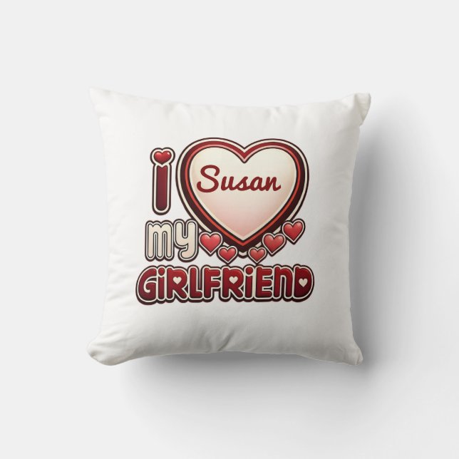 I Love My Girlfriend Custom Cushion (Front)