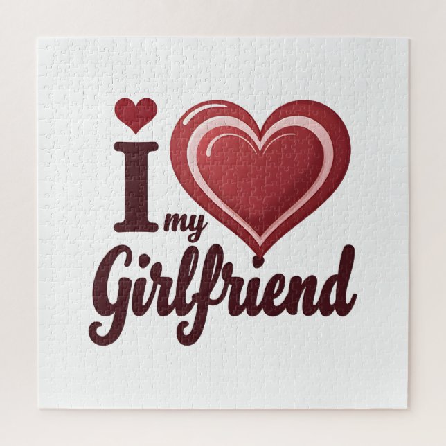 I Love My Girlfriend Custom Jigsaw Puzzle (Vertical)