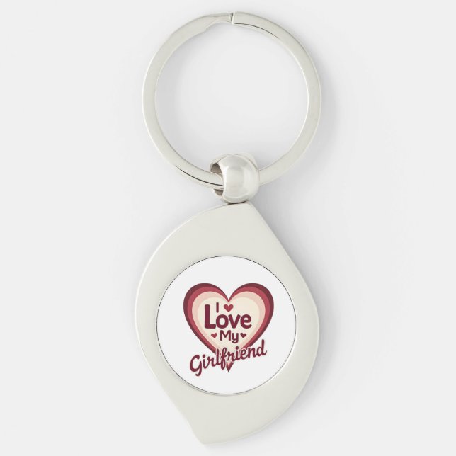 I Love My Girlfriend Custom Key Ring (Front)
