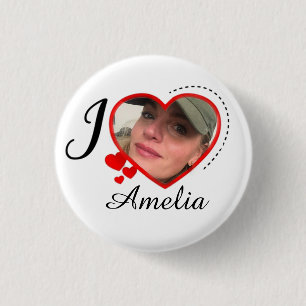 I Love My Girlfriend Custom Personalised 3 Cm Round Badge