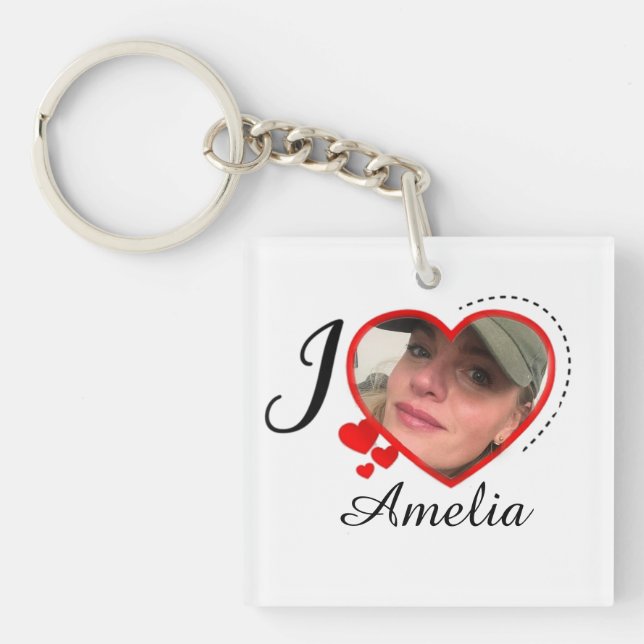 I Love My Girlfriend Custom Personalised Key Ring (Front)