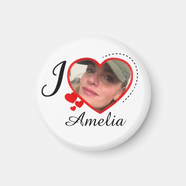 I Love My Girlfriend Custom Personalised Magnet (Front)