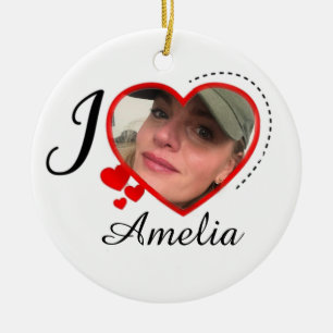 I Love My Girlfriend Custom Personalized Ceramic Tree Decoration