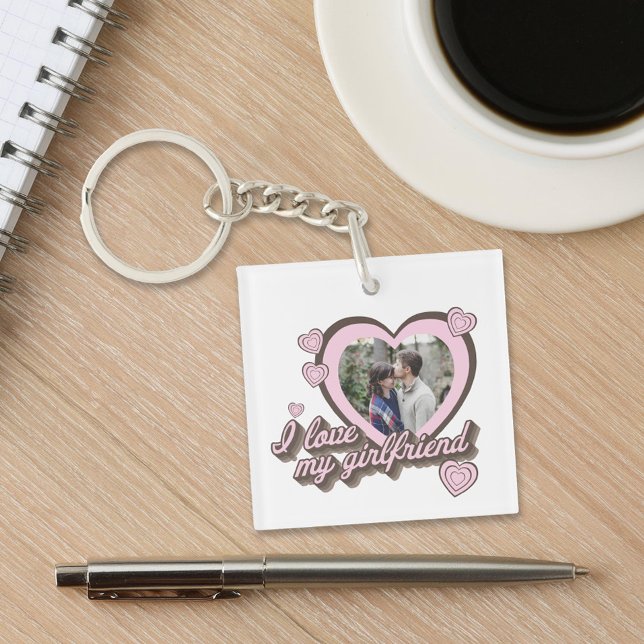 I Love My Girlfriend Custom Photo Key Ring (Creator Uploaded)