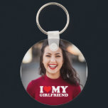 I Love My Girlfriend Custom Photo Key Ring<br><div class="desc">I Love My Girlfriend Custom Photo keychain</div>