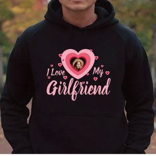 I Love My Girlfriend Custom Photo Name Customised Hoodie