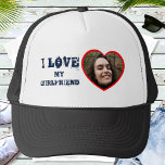 I Love My Girlfriend Custom Photo Personalised Trucker Hat<br><div class="desc">Upload a photo, and easily create your personalised baseball hat. Click EDIT to change the text colour. You can TRANSFER this DESIGN on other Zazzle products and adjust it to fit most of the Zazzle items. Standard Studio designs are made in high-resolution graphics for a professional print. Thank you for...</div>