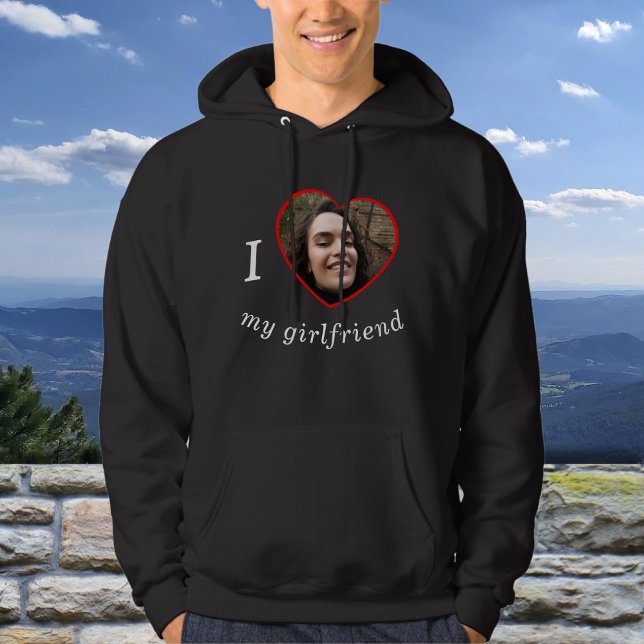 I Love My Girlfriend Custom Photo Text Hoodie (Creator Uploaded)