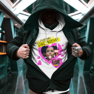 I love my Girlfriend custom photo text y2k Hoodie