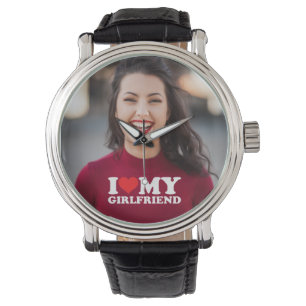 I Love My Girlfriend Custom Photo Watch