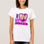 I Love My Girlfriend Custom T-Shirt<br><div class="desc">Please follow these steps to help. Once you select the design, you'll see a "Edit Design" button on the upper right. Please click on that. On the left side you'll see the different layers. Click on "Add your photo here" In the upper right side please click on "Change Image". You’ll...</div>