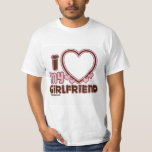 I Love My Girlfriend Custom T-shirt<br><div class="desc">cute and bubbly font that says " I Love My GIRLFRIEND" with a huge heart that allows you to insert your image,  
in the color brown and bright pink</div>