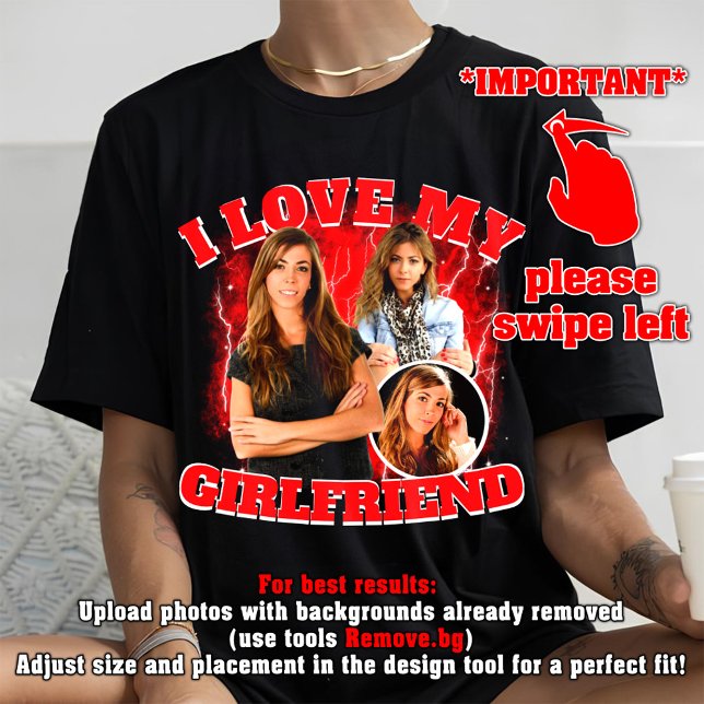 i love my girlfriend custom valentine's day gift  Tri-Blend shirt (Creator Uploaded)