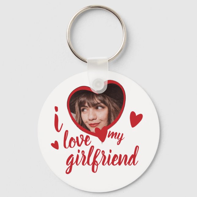 i love my girlfriend customise me key ring (Front)