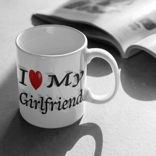 I Love My Girlfriend cute black text  Coffee Mug