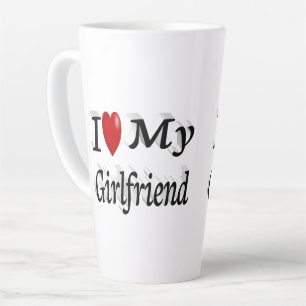 I Love My Girlfriend cute black text Latte Mug